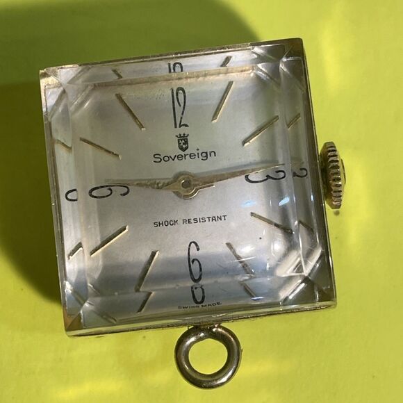 vintage SOVEREIGN TIME PIECE / WATCH Pendant / Shock Resistant / Swiss - Picture 1 of 4